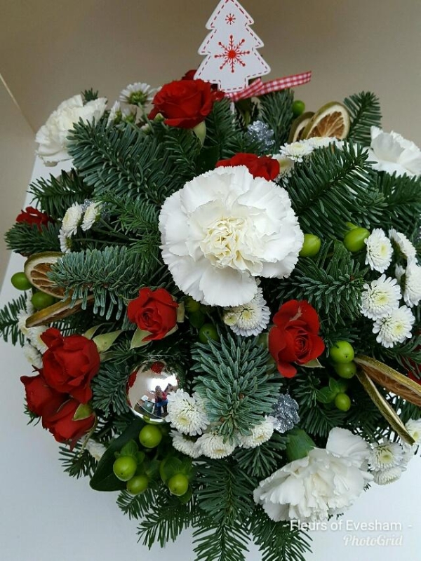 Christmas Arrangement in Zinc Container