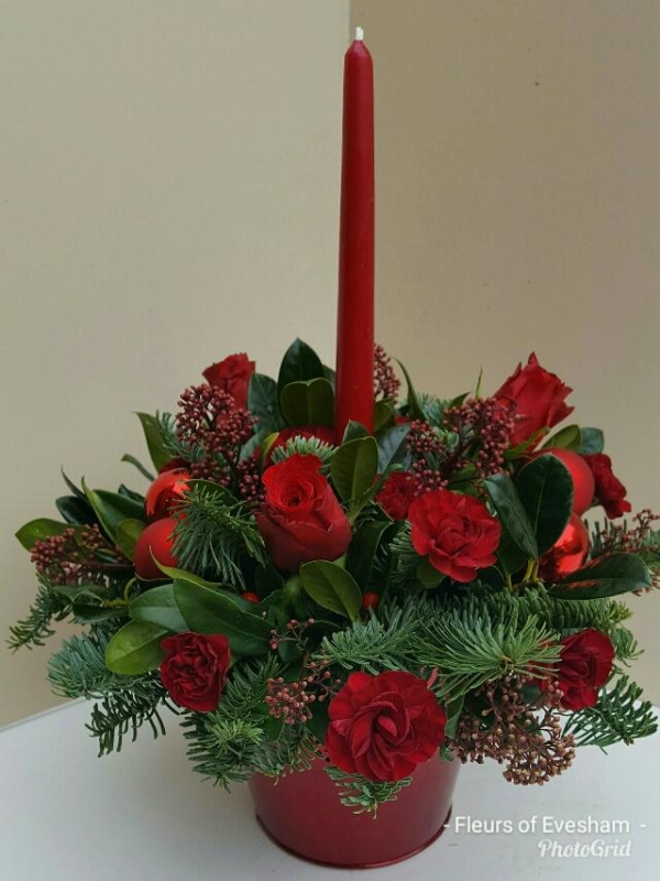 Christmas Tapered Candle Arrangement